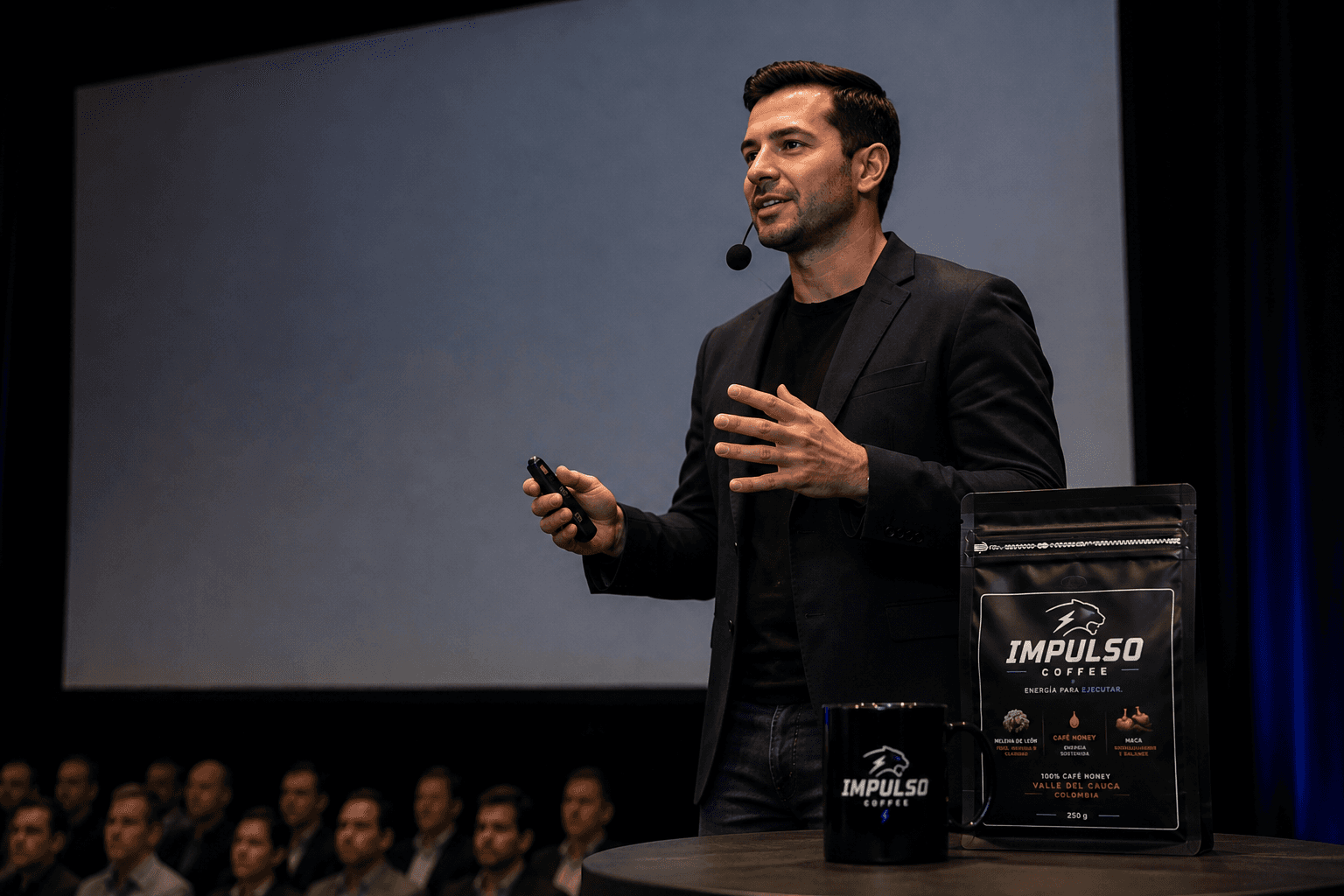 Conferencista con Impulso Coffee